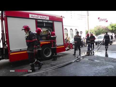 بالفيديو حريق مروّع في شقة صغيرة بجوار ملعب فيلب بزنقة أزيلال