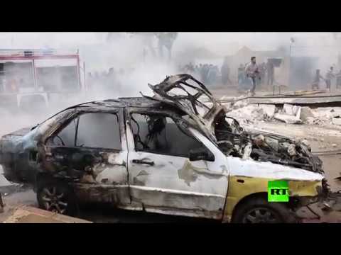 بالفيديو قتلى وجرحى في انفجار سيارة مفخخة في إعزاز السورية