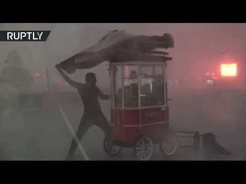 شاهد عاصفة بَرَد قوية تضرب مدينة إسطنبول التركية