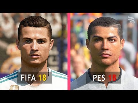 شاهد ريال مدريد يكشف الفارق بين فيفا 18 وبيس 18