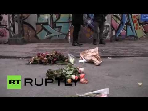 ملثمون يزيلون الزهور من موقع قتل عمر الحسين