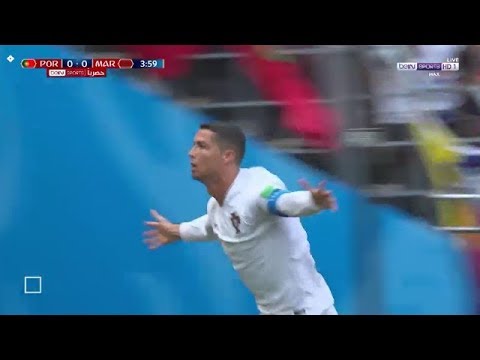 شاهد لحظة إحراز كريستيانو هدفه الأول في مرمى المنتخب المغربي