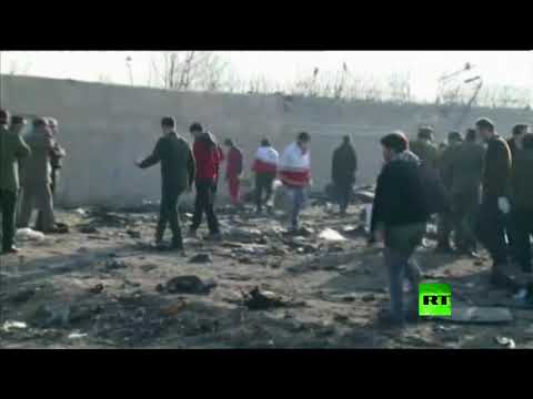 شاهد الصور الأولى من مكان سقوط الطائرة الأوكرانية