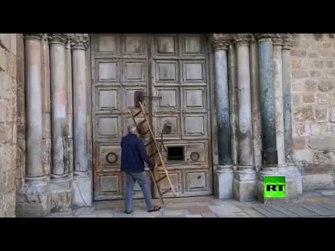 شاهد كنيسة القيامة تُغلق أبوابها بعد المسجد الأقصى