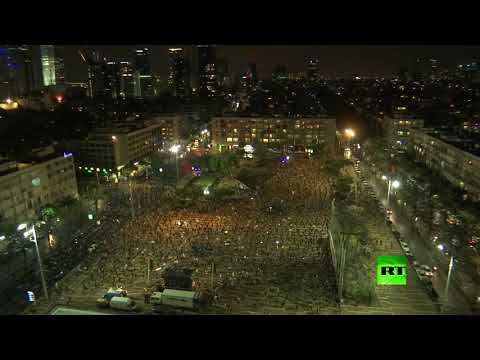 شاهد مظاهرة جديدة ضد اتفاق نتنياهوغانتس وسط تل أبيب