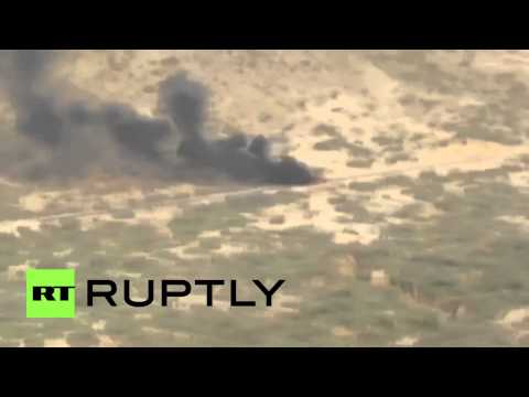 شاهد حرس الحدود السعودي يدمر عربة للحوثيين