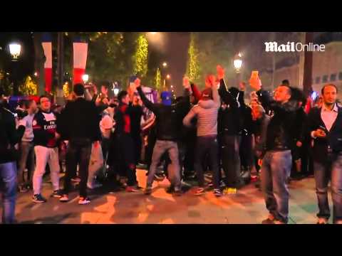 احتفالات وهتافات جماهير نادي باريس سان جيرمان