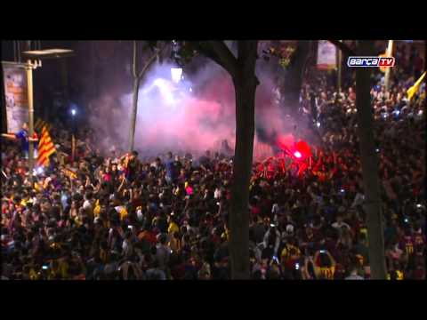 احتفالات صاخبة بفوز برشلونة بكأس اسبانيا