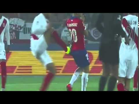 شاهد طرد لاعب بيرو كارلوس زامبرانو أمام تشيلي