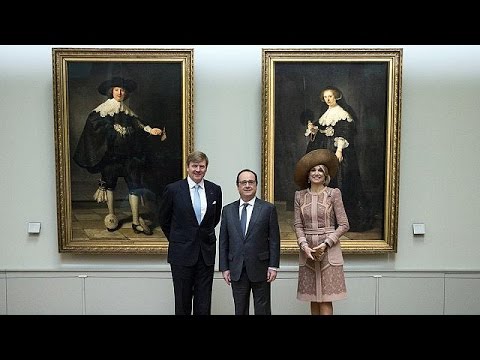 شاهد ملك هولندا وقرينته ماكسيما في أول زيارة إلى فرنسا