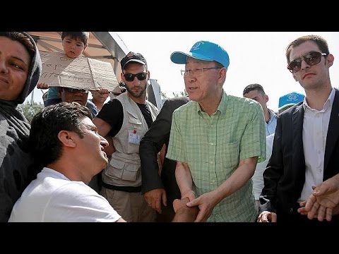 بان كي مون يدعو اليونان إلى انهاء احتجاز المهاجرين