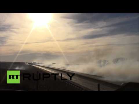 حريق هائل يلتهم مزارع وطرق أوكلاهوما