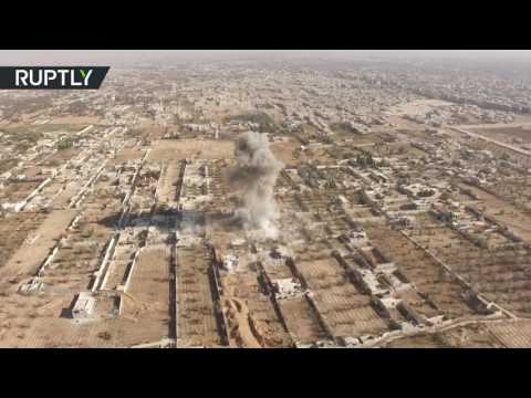 شاهد تصوير جوي لمدينة دوما قبل انطلاق عملية للجيش السوري