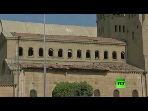شاهد  اللقطات الأولى من تفجير كاتدرائية الأقباط في القاهرة